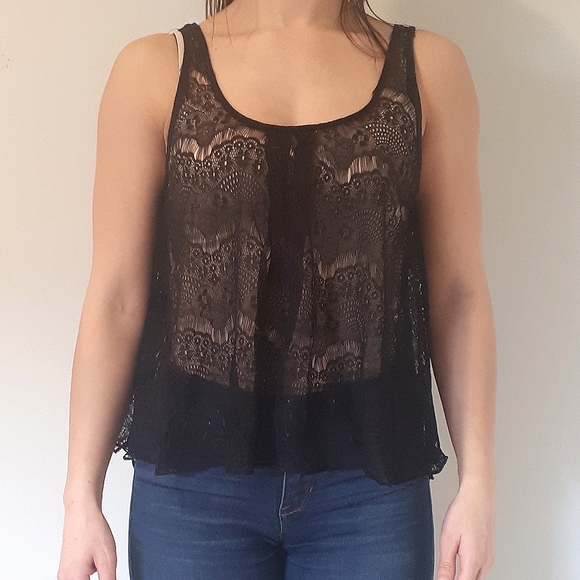 GUC Peppermint Lace Trapeze Top - Picture 1 of 6